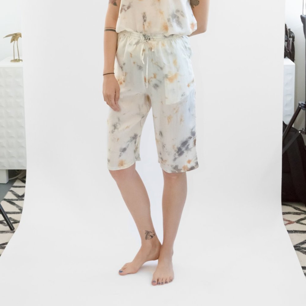 Mes Demoiselles- Silk cropped summer pants/shorts